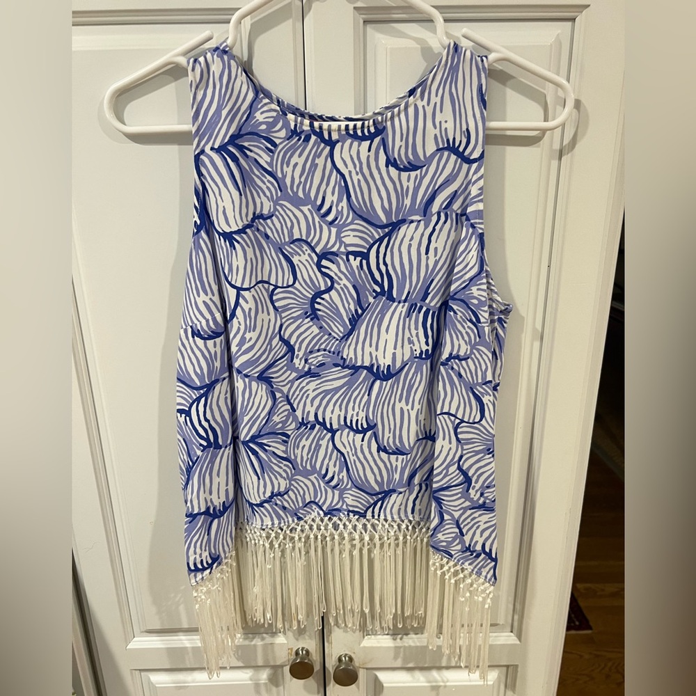 Lilly Pulitzer Fringe seashell top sz 4